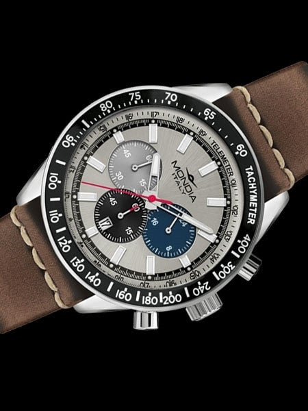 Mondia Madison Quartz Chronograph Watch with 24-Hour Sub-Dial #MI710SS-02SL-CP
