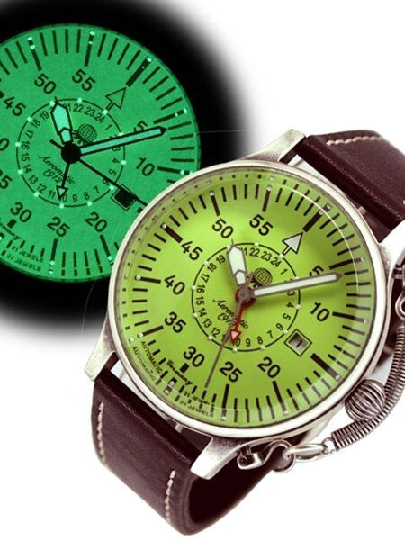 Aeromatic 1912 Automatic 24 Hour Watch, Luminous Dial and Crown Guard #A1396