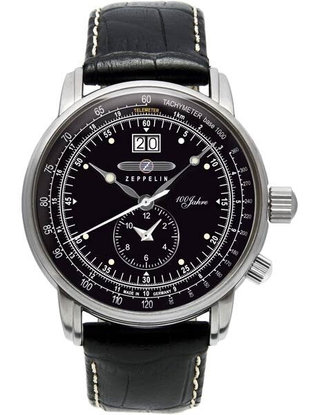 Graf Zeppelin German Made, Big Date, Dual Time Watch with Two Crowns. #7640-2