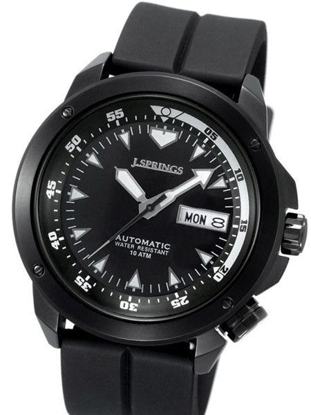 J. Springs Automatic 21-Jewel Sport Watch with Day and Date, Black Dial #BEB054