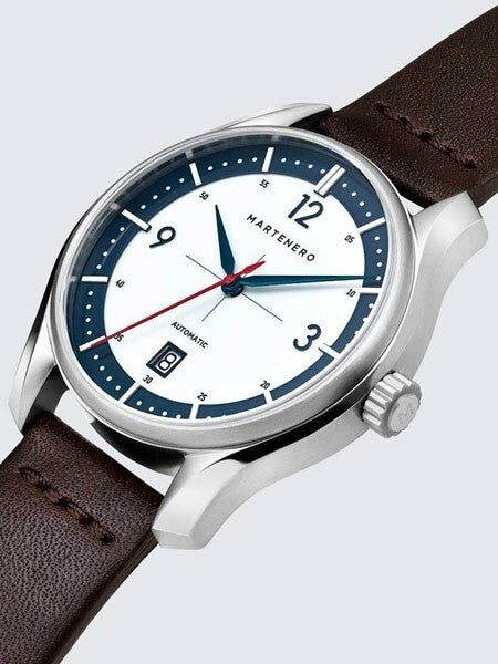 Martenero Kerrison Automatic Watch with White Dial, Sapphire Crystal #KER001