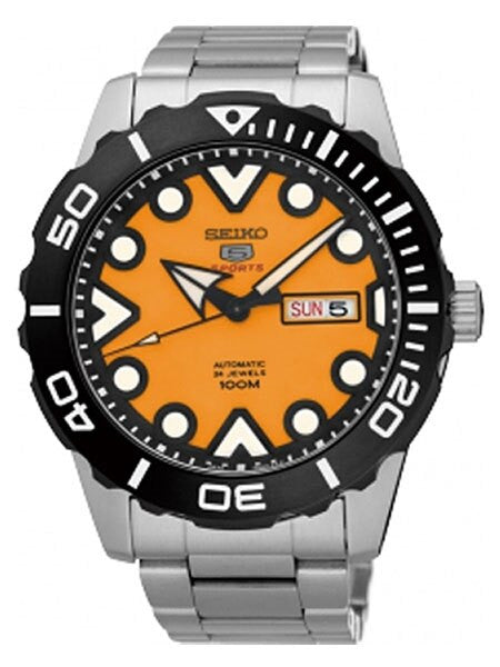 Seiko 5 Sports Orange Dial Diver with new 24-Jewel Automatic Movement #SRPA05