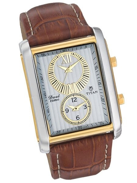 Titan Two-tone, Dual-Time Dress Watch with Precision Quartz Movement  #9309BL01