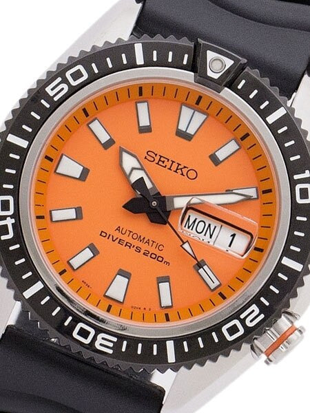 Seiko Stargate II Automatic Dive Watch with Orange Dial and Rubber Dive Strap #SRP497K1