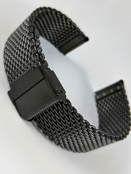 Vollmer Brushed Black PVD Mesh Bracelet with Easy Adjust Buckle #13080H0 (20mm)