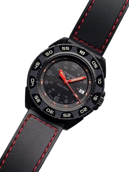Traser Red Alert T100 Watch with Sapphire Crystal and Black Rubber Strap #106470