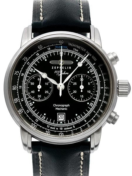 Graf Zeppelin Hand Wind Mechanical Chronograph Watch with Exhibition back #7608-2