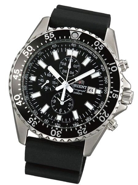Orient Captain Quartz Sport Chronograph with 12-Hour Totalizer and Rubber Strap  #TT11004B