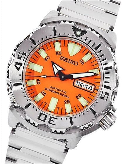 Seiko Orange Monster Automatic Dive Watch, Stainless Steel