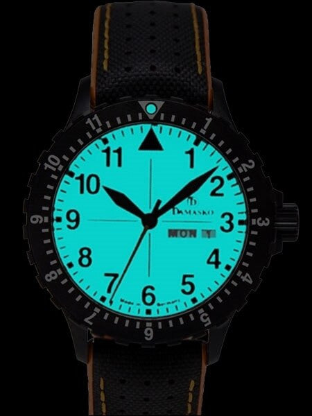 Damasko Swiss ETA Automatic with a Rotating 12-Hour Bezel and Black ion plated SS Case #DA43