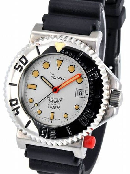 Squale Vintage Swiss Automatic Dive watch with Locking Bezel #Tiger-064-WH
