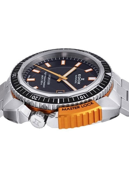 Edox Hydro-Sub Swiss Automatic Dive Watch with Edox MasterLock #80301-3NOM-NIN
