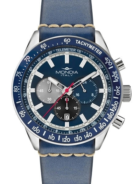 Mondia Madison Quartz Chronograph Watch with 24-Hour Sub-Dial #MI710SS-03BL-CP