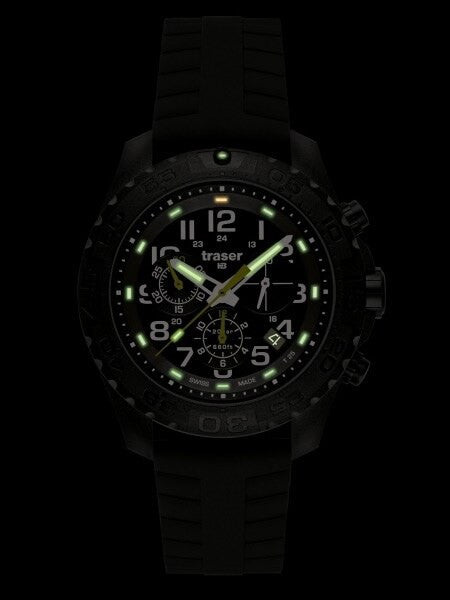 Traser Outdoor Pioneer Chronograph with Tritium Illumination and Rotating Black Bezel #102912