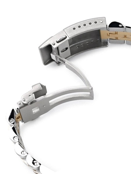Strapcode 20mm ANGUS-J "Louis" Gold IP and 316L Stainless Steel Watch Bracelet for Seiko Alpinist SARB017 #SS201819PGD064