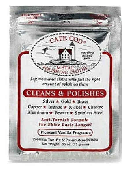 Cape Cod Jewelry and Watch Bracelet Polising Cloths in Re-Sealable Storage Pouch #8821