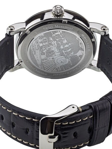 Brillier 43mm Americana Chapter 2 Railroad Swiss Quartz Watch with Calfskin Leather Strap #BR-07