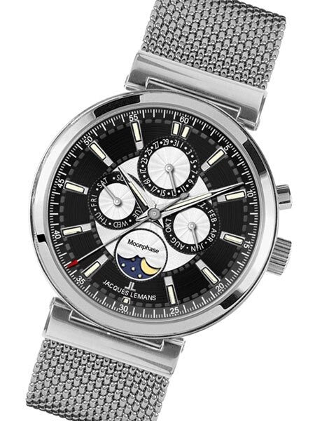 Jacques Lemans Verona Calendar Dress Watch with Moonphase Sub-Dial #1-1698D