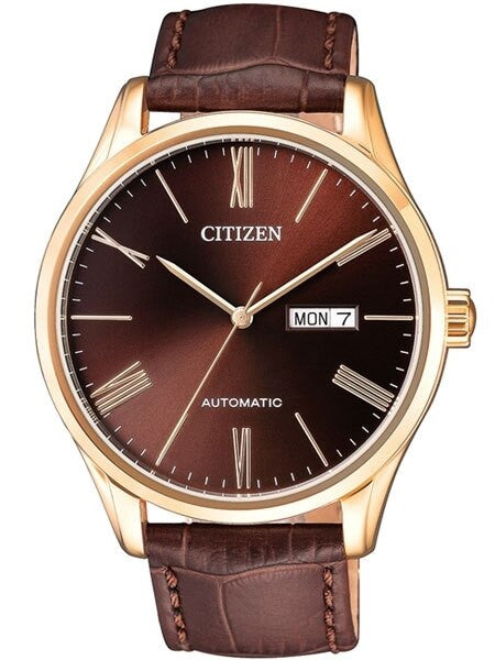 Citizen Automatic Watch with Rose Goldtone Case, Black Textured