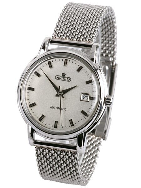 Aristo 4H101SMIL AristoCrat Silver Mesh Bracelet Swiss Automatic Watch