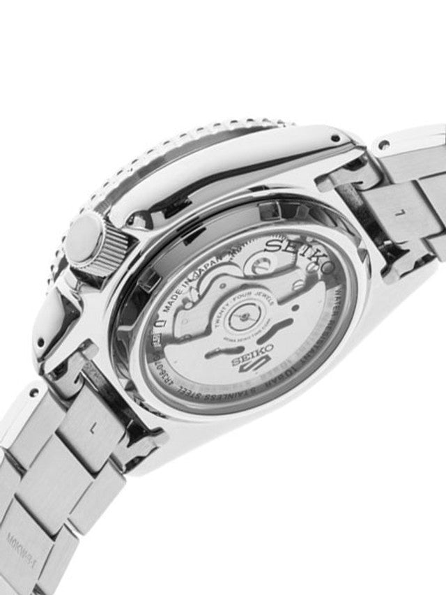 Seiko 5 Sports Automatic Watch with Blue Dial and Pepsi Bezel #SRPD53 back