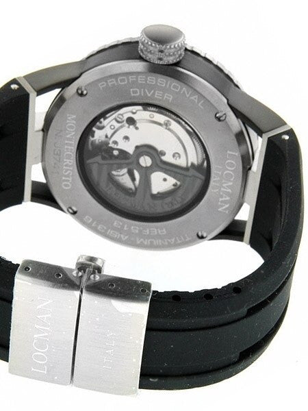 Locman Montecristo 200 Meter Automatic Dive Watch with 44mm Black PVD and Titanium Case #513BKGRPVBK