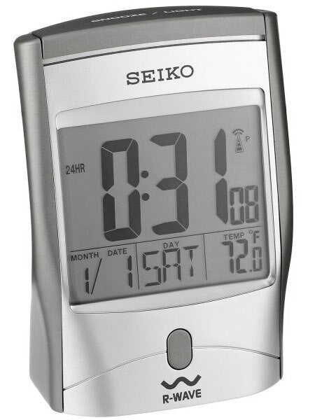 Seiko Radio Controlled Digital Alarm Clock with Day, Date, Temperature  #QHR025SLH