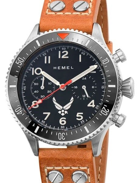 HEMEL Mecaquartz Chronograph Watch with 60-Minute Ceramic Bezel and Sapphire Crystal #HFUSAF1D