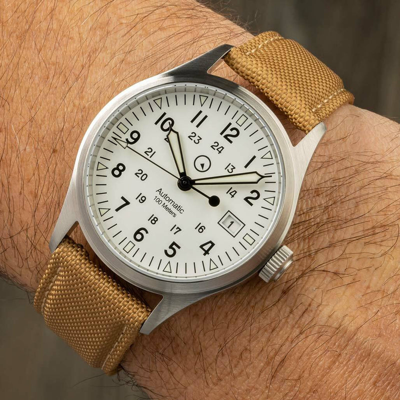 Islander Mitchel Automatic Field Watch with Nylon Weave Strap and an AR Sapphire Crystal #ISL-40