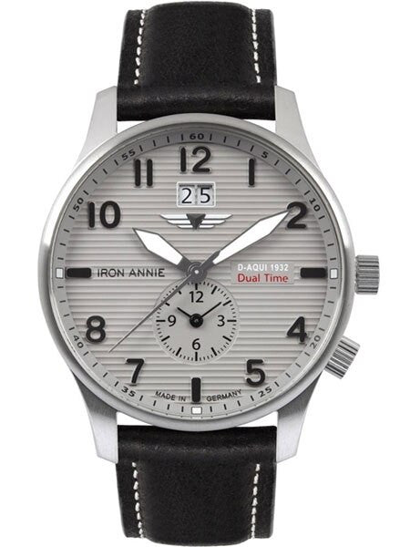 Iron Annie Big Date, Dual Time Pilot Watch with Two Crowns #5640-4