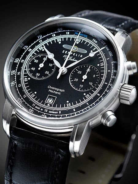 Graf Zeppelin Hand Wind Mechanical Chronograph Watch with Exhibition back #7608-2