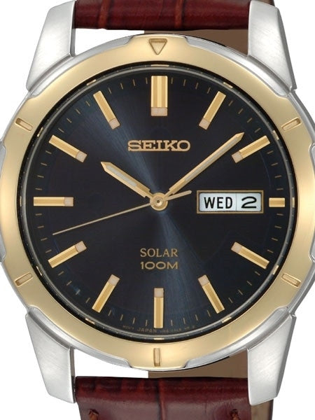 Seiko Core Series Solar Watch with 40mm Stainless Steel Case and Leather Strap #SNE102
