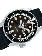 Seiko 5 Sports 24-Jewel Automatic Watch with Black Dial and Silicone Strap #SRPD93