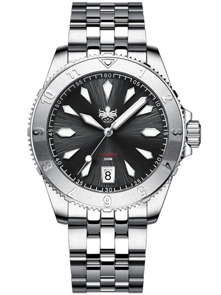 PHOIBOS Black Voyager 2.0 Automatic Dive Watch with Double Dome AR Sapphire Crystal #PY026C