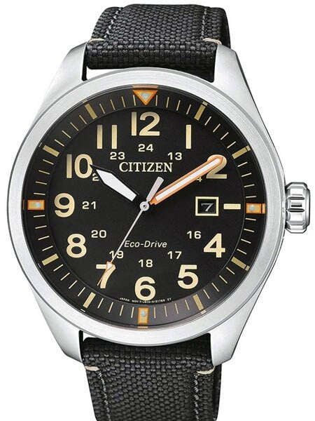 Citizen Military Watch Eco-Drive Black Dial with Black Nylon Strap #AW5000-24E