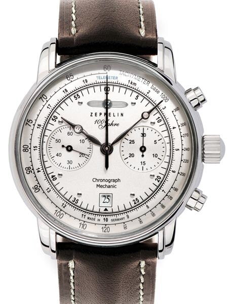 Graf Zeppelin Hand Wind Mechanical Chronograph Watch with Exhibition back #7608-1
