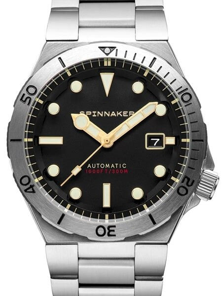 Spinnaker Boettger 300 Meter Hi-Beat Automatic Dive Watch with Stainless Steel Unique Black Dial #SP-5083-11