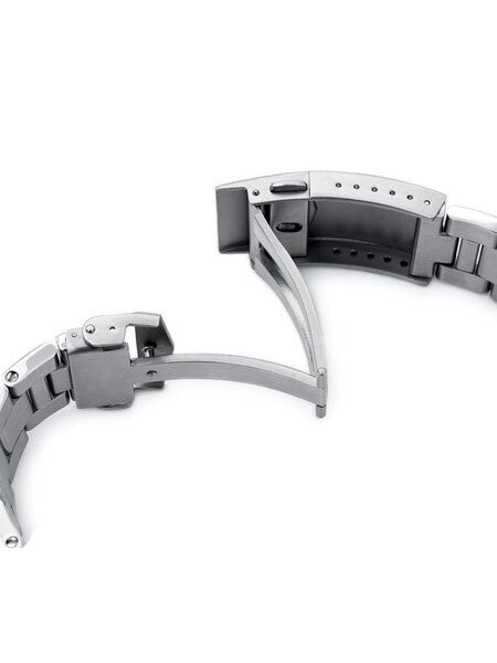 Strapcode 20mm Super-O 3D "Boyer" Stainless Steel Watch Bracelet Seiko SBDC053 V-Clasp, Brushed #SS201820B085