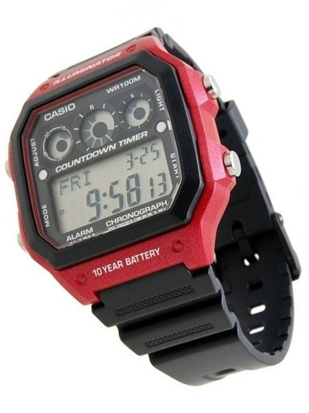 Casio Referee Timer Sport Watch with Stopwatch, 29 Time Zones #AE-1300WH-4AV