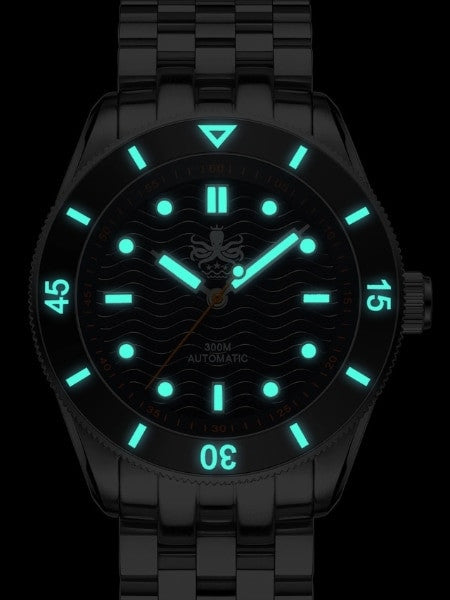PHOIBOS Wave Master 300-Meter Automatic Dive Watch with MOP Dial, AR Sapphire Crystal #PY010D