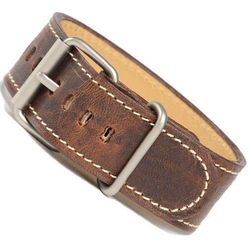 Bertucci Nut Brown Montanaro Survival Horween Leather Strap with Stainless Steel Buckle #103M