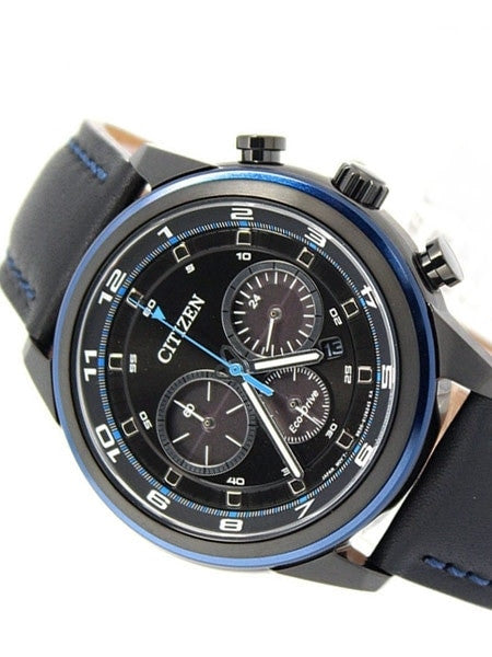 Citizen Eco-drive Chronograph Watch with Black Ion Plated Case #CA4036-03E