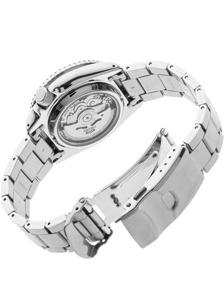 Seiko 5 Sports 24-Jewel Automatic Watch with Black Dial and SS Bracelet #SRPD55