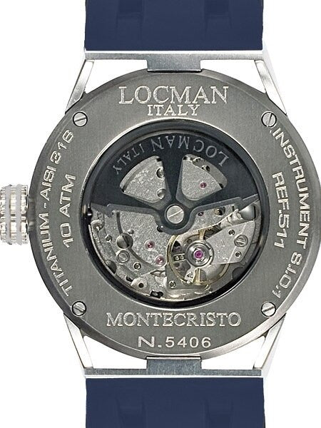 Locman Montecristo 100 Meter Automatic Watch with 44mm Stainless Steel and Titanium Case #511WHBLBL