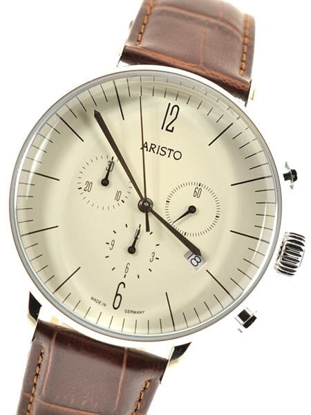 Aristo Bauhaus Swiss Quartz Chronograph Watch with 12-Hr Totalizer #4H152