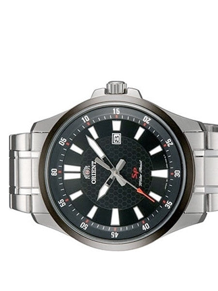 Orient Commander Quartz Watch with Honeycomb Black Dial and Bezel #UNE1001B