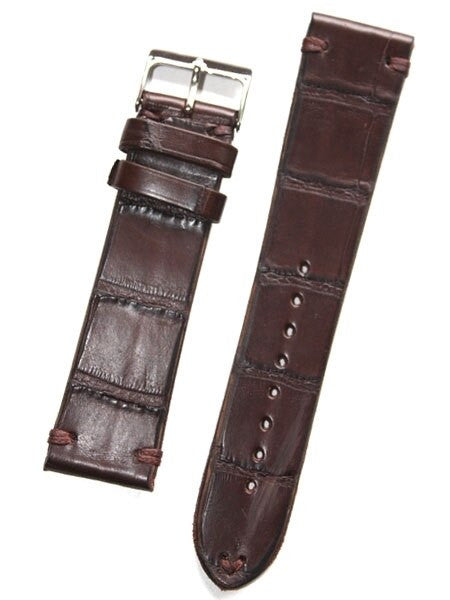 Handmade Italian Vintage Style Brown Center Belly Alligator and Hand-Stitching #ML-VIN90202