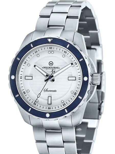 Melbourne Sorrento 200 Meter Automatic Dive Watch with White Dial, Blue Bezel #SO.42.A.3HN.03