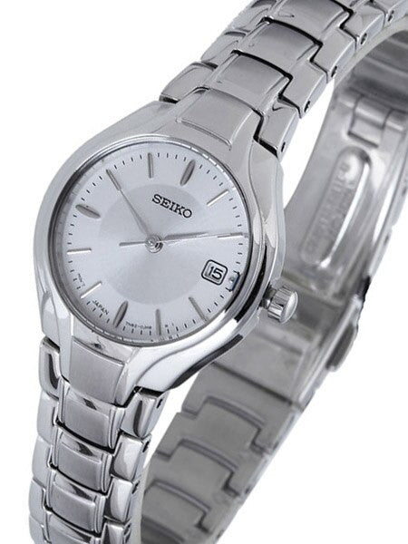 Seiko Women's Quartz Dress Watch with Silver Dial, Silver Hands and Markers #SXDA33