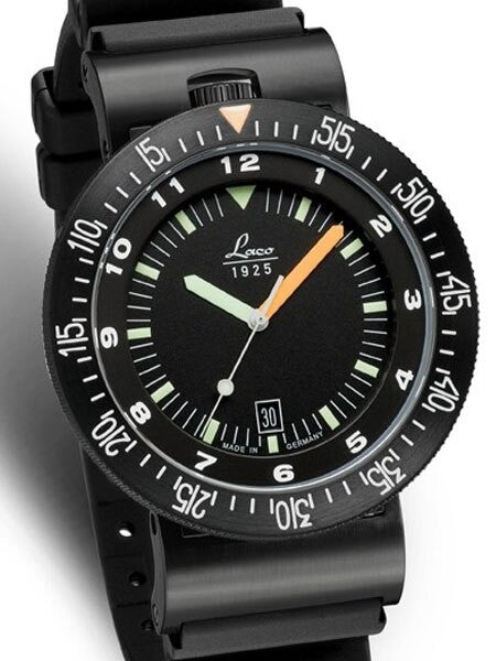 Laco Squad Atacama Tactical Dive Watch with Black PVD Case and Sapphire Crystal #861632
